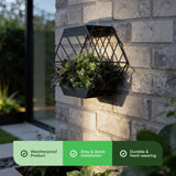 Streetwize hexagonal metal solar wall planter 29cm - British product