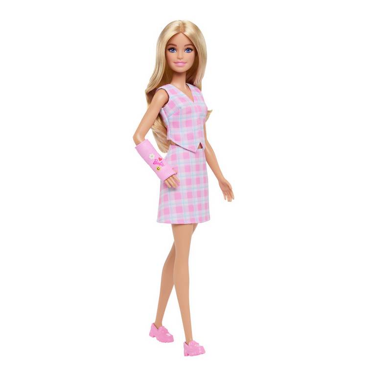 Barbie Fashionistas doll with pink arm cast 32cm - British product