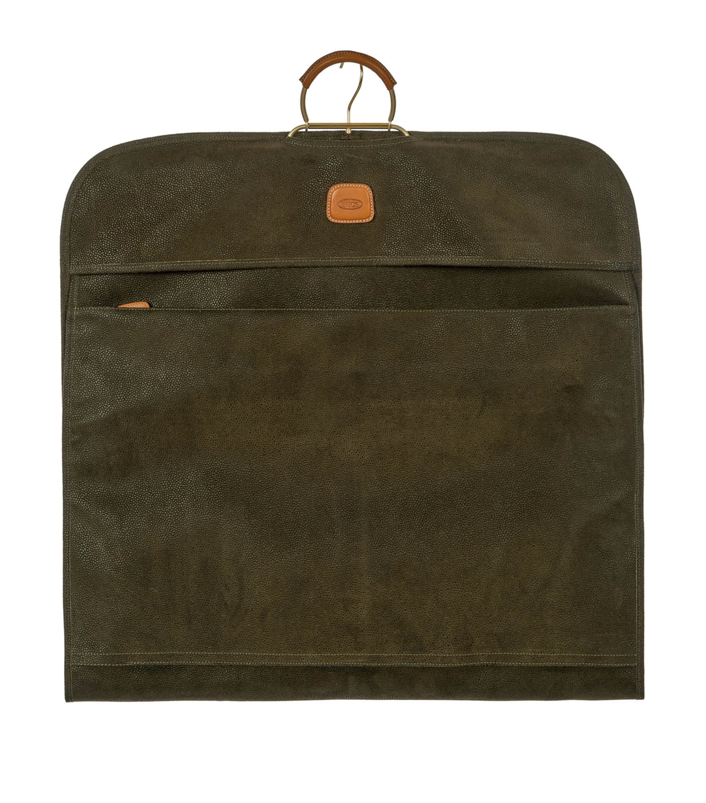 Bric's travel garment bag in olive hue - British product