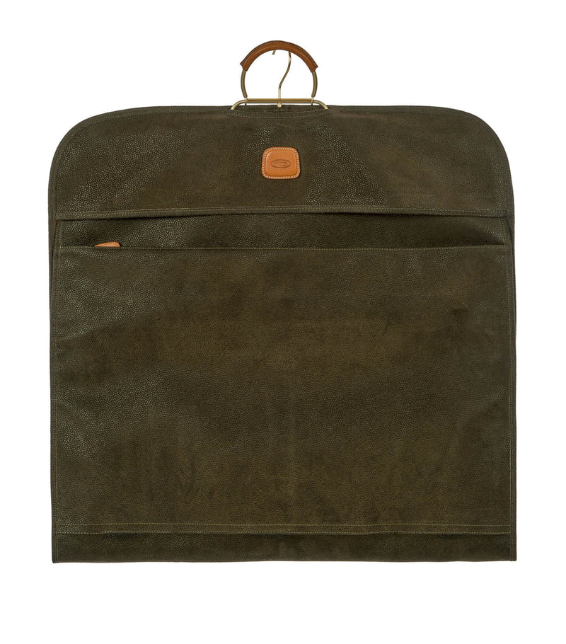 Bric's travel garment bag in olive hue - British product