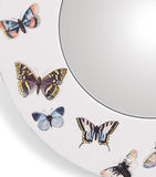 Fornasetti convex wall mirror with butterfly border, 50cm diameter - British product
