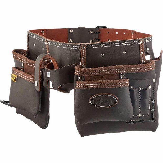Rolson oil-tanned double tool belt with pockets (British brand)