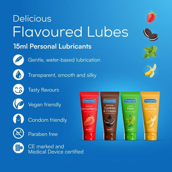 Pasante Mini Lubes fun pack mixed flavours 5x15ml - British product
