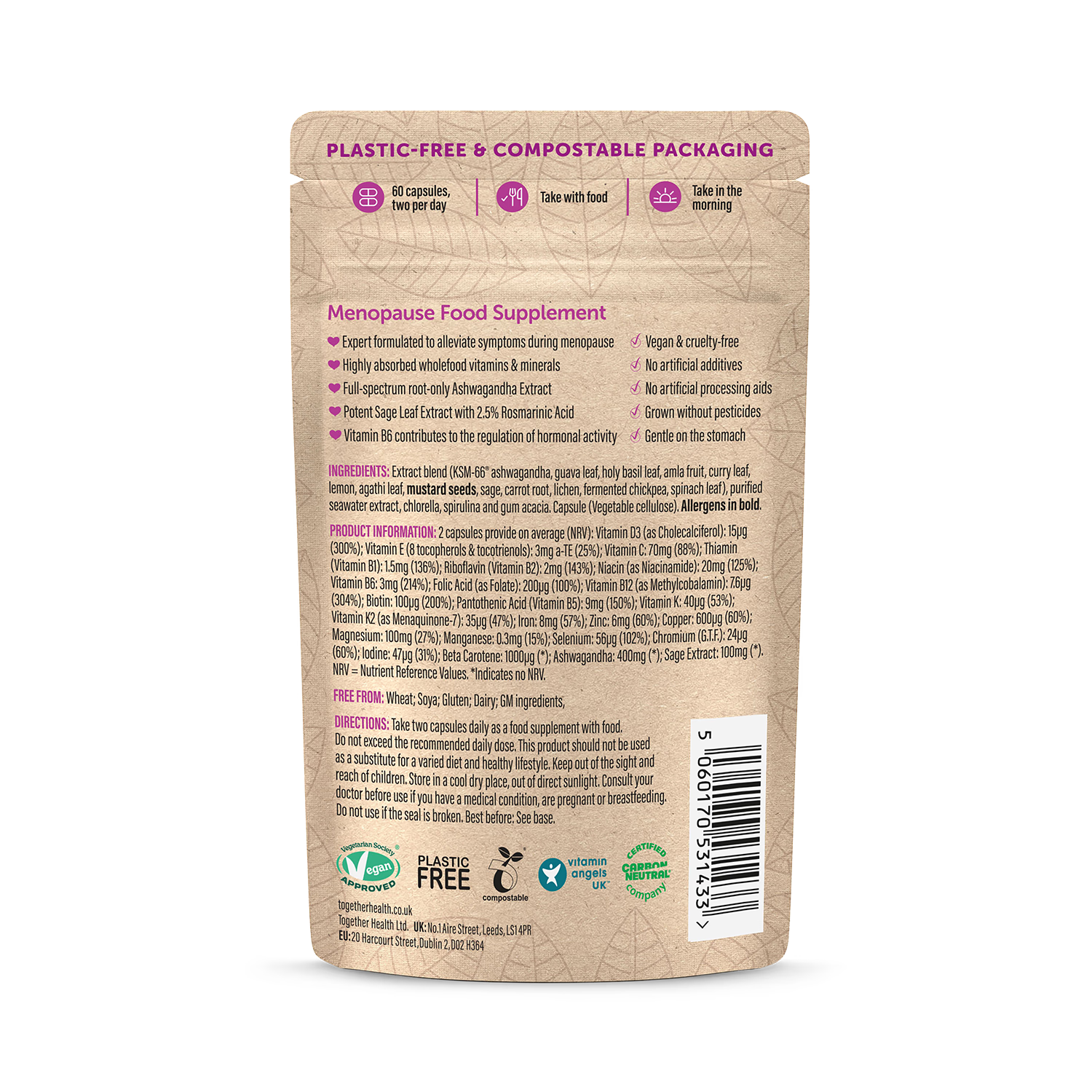 Together Health Menopause supplement 60 capsules - British product