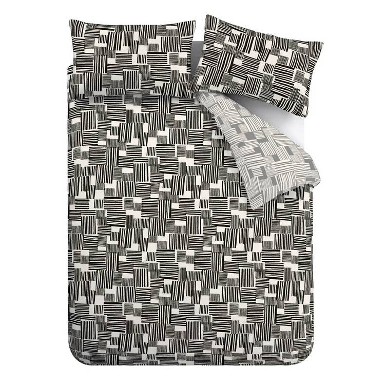 Catherine Lansfield black white geometric single bedding set, imported from the UK