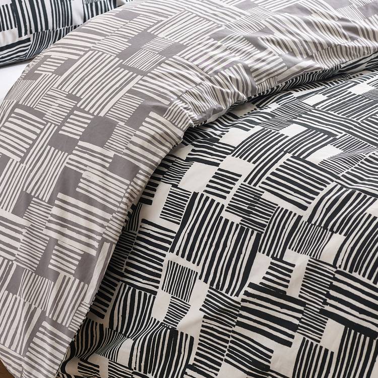 Catherine Lansfield black white geometric single bedding set, imported from the UK