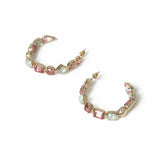Freedom multi gem stone hoop earrings 40mm drop (British brand)