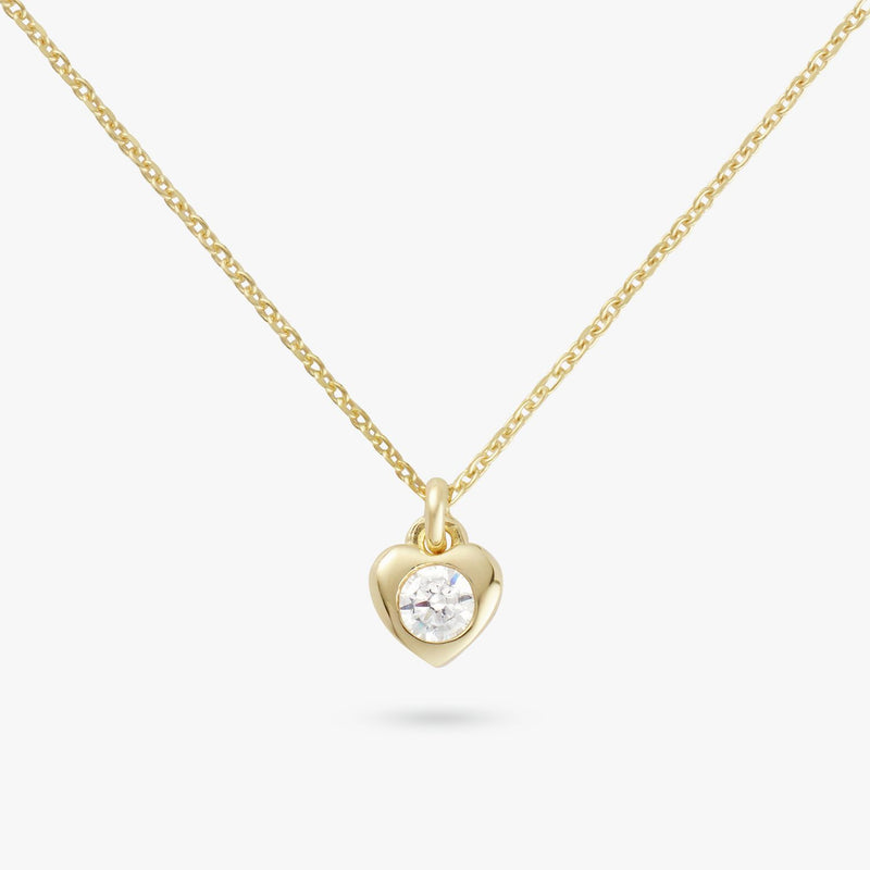 Revere 9ct gold plated heart pendant necklace 46cm chain, UK version