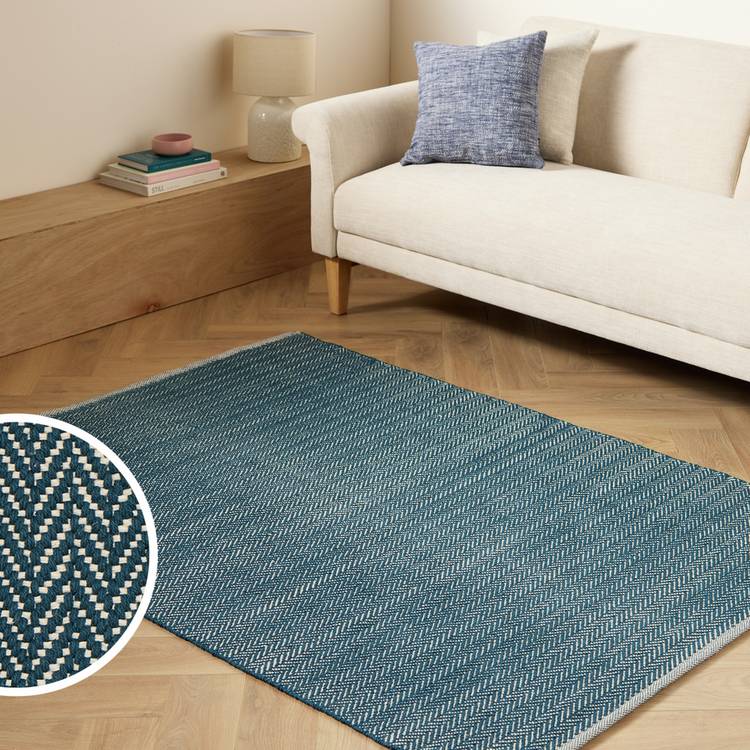 Argos Home herringbone navy rug 120x170cm - British product