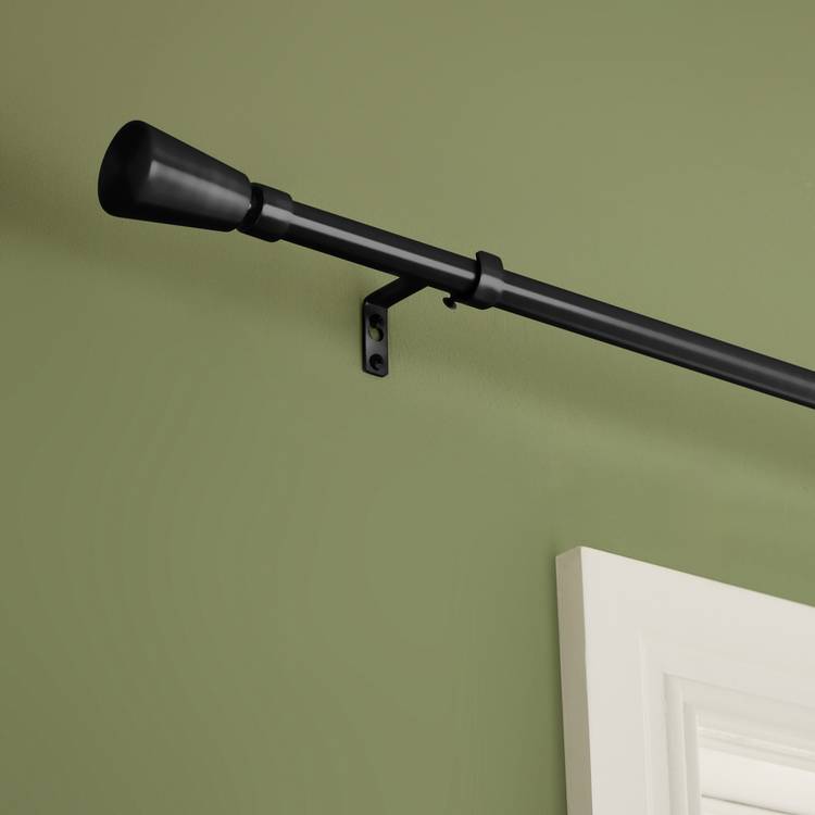 Argos Home extendable metal curtain pole matte black 120-210cm (British brand)