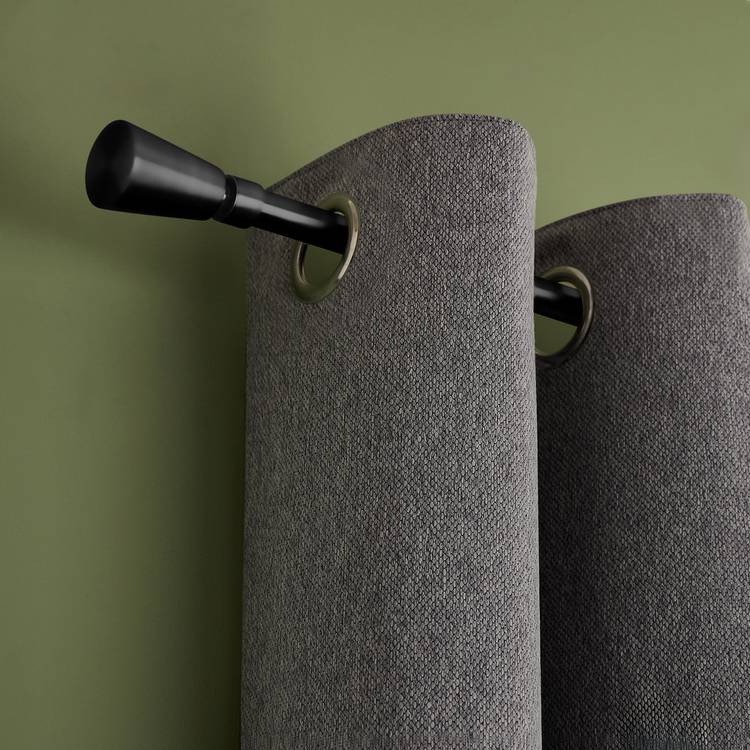Argos Home extendable metal curtain pole matte black 120-210cm (British brand)