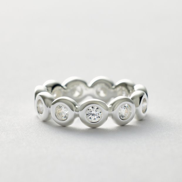 Revere sterling silver cubic zirconia eternity ring medium, UK version