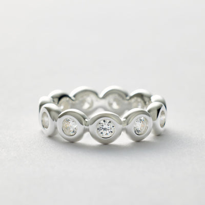 Argos Revere Sterling Silver Cubic Zirconia Eternity Ring Medium- Buy online at McGrocer