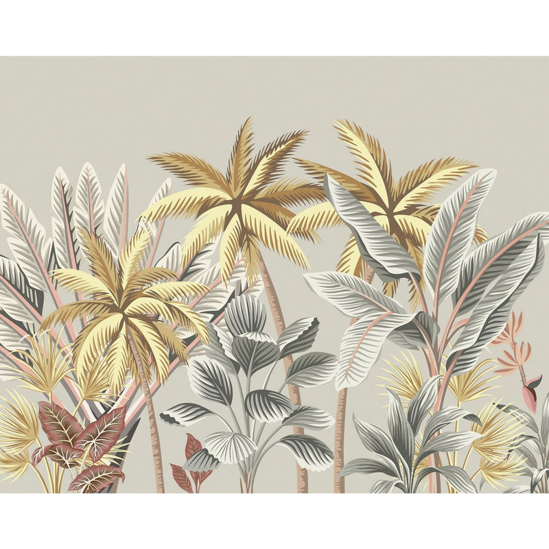 Origin Murals tropical palm tree wall mural grey - British product