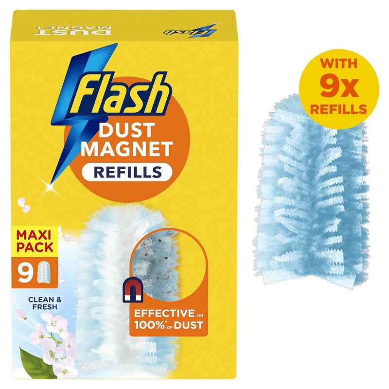 Flash dust magnet duster refills fresh scent pack of 9, UK version