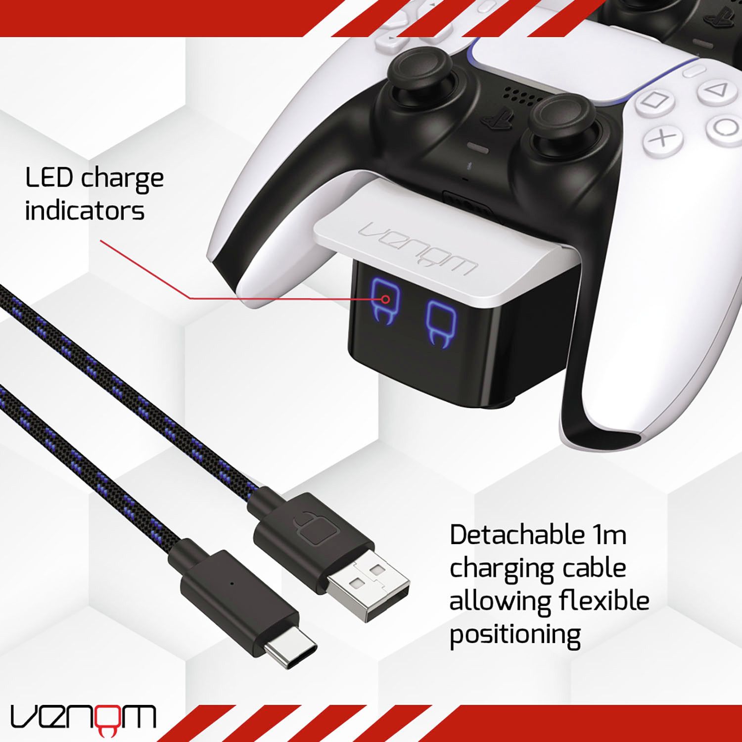 Venom PS5 Twin Dock Charging Station for controllers, imported from the UK