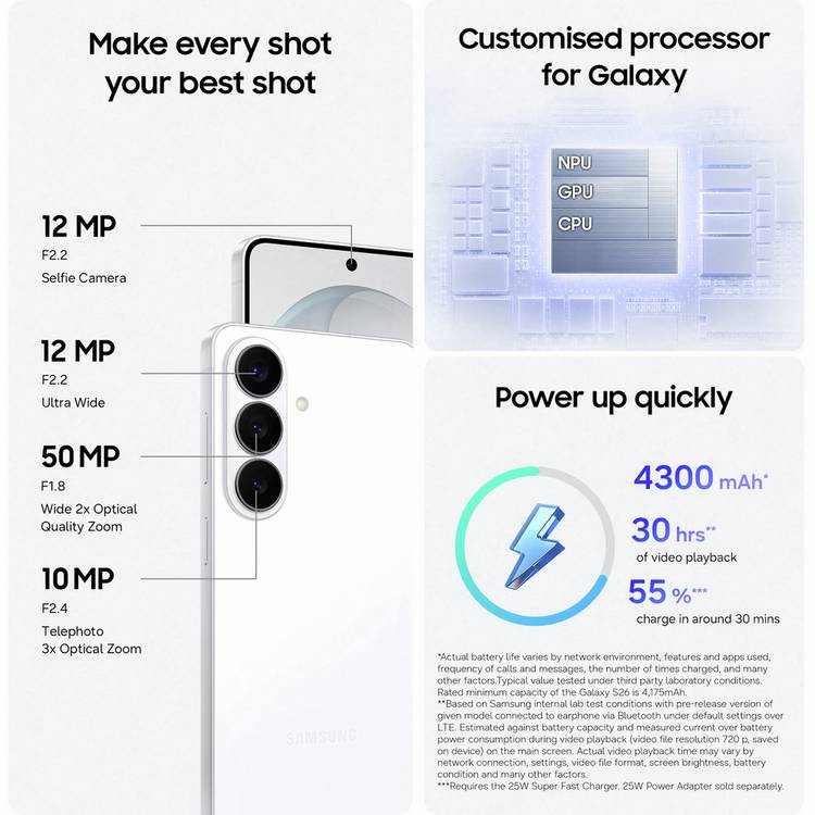 Samsung Galaxy S26 5G 512GB White - British product