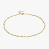 Revere gold plated faux pearl anklet 25.5cm (British brand)