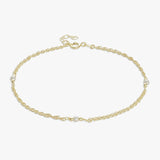 Revere gold plated faux pearl anklet 25.5cm (British brand)