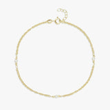 Revere gold plated faux pearl anklet 25.5cm (British brand)