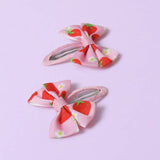 Flitzy strawberry bow hair clips (British brand)