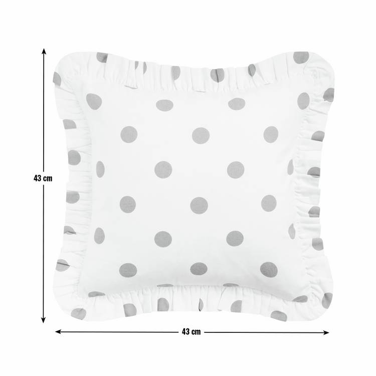 Argos Home polka dot blue ruffle cushion 43x43cm - British product