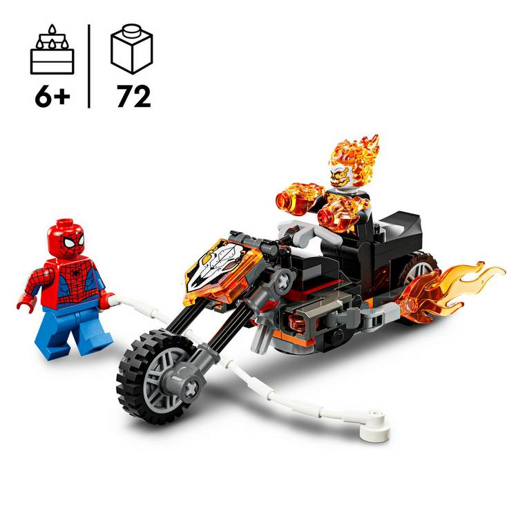 LEGO Marvel Spider-Man vs Ghost Rider Motorcycle building toy - British product