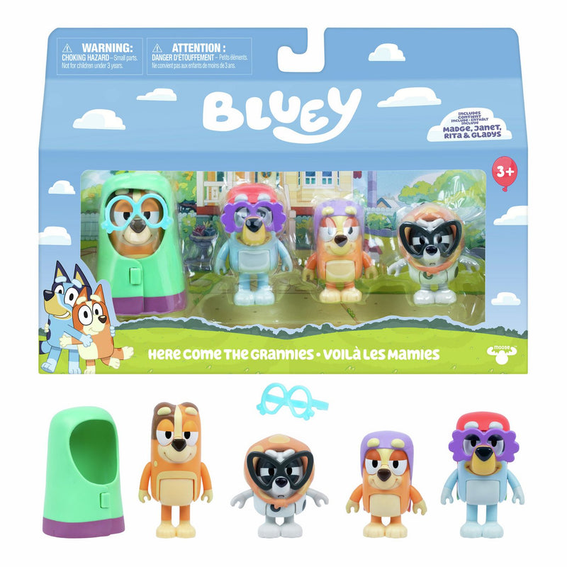 Bluey Grannies characters playset pack of 4, UK version