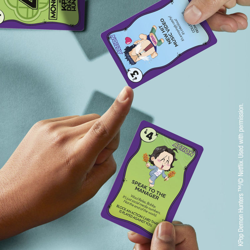 Kpop Demon Hunters Monopoly Deal card game, UK version