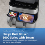 Philips 5000 Series dual basket steam air fryer, imported from the UK
