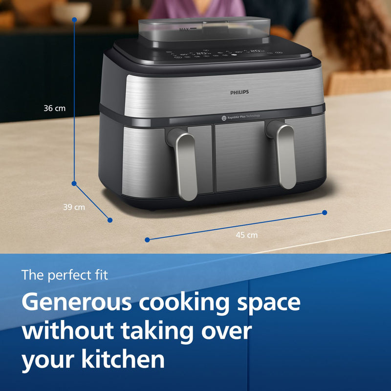 Philips 5000 Series dual basket steam air fryer, imported from the UK