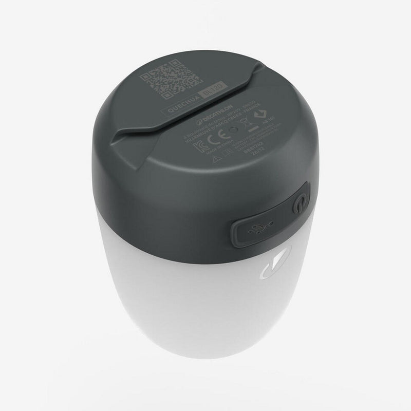 Decathlon LED camping lantern with rechargeable battery, imported from the UK