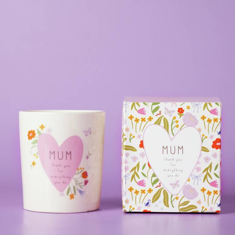 Widdop Love Life ceramic candle Mum message 190g, UK version
