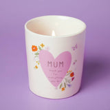 Widdop Love Life ceramic candle Mum message 190g, UK version