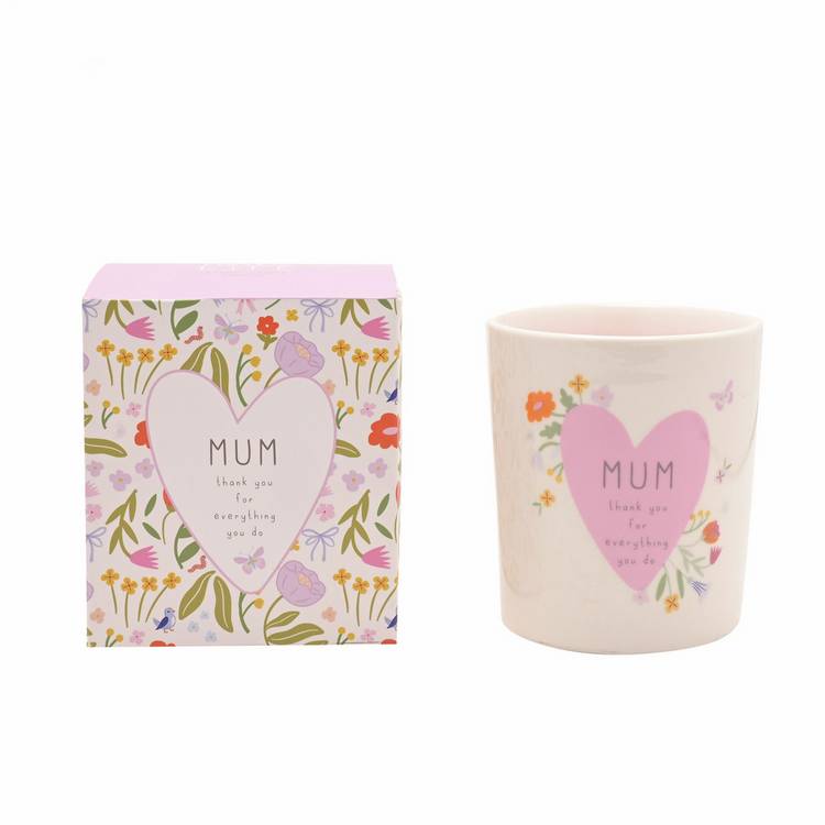 Widdop Love Life ceramic candle Mum message 190g, UK version
