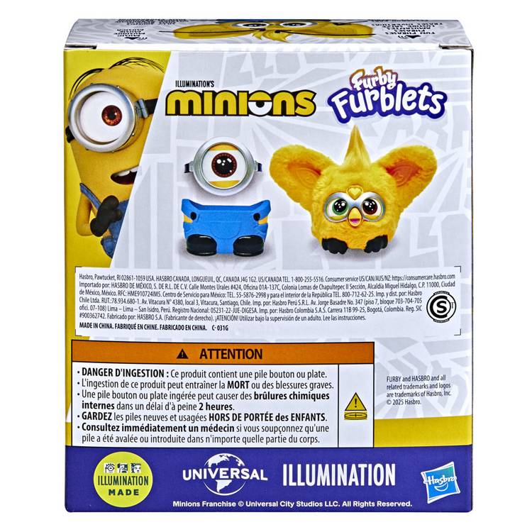 Furby Minions Furblet interactive plush toy 15cm (British brand)