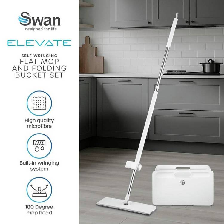 Swan Elevate flat mop bucket set, imported from the UK