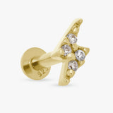 Revere gold plated lightning bolt stud earring with cubic zirconia (British brand)