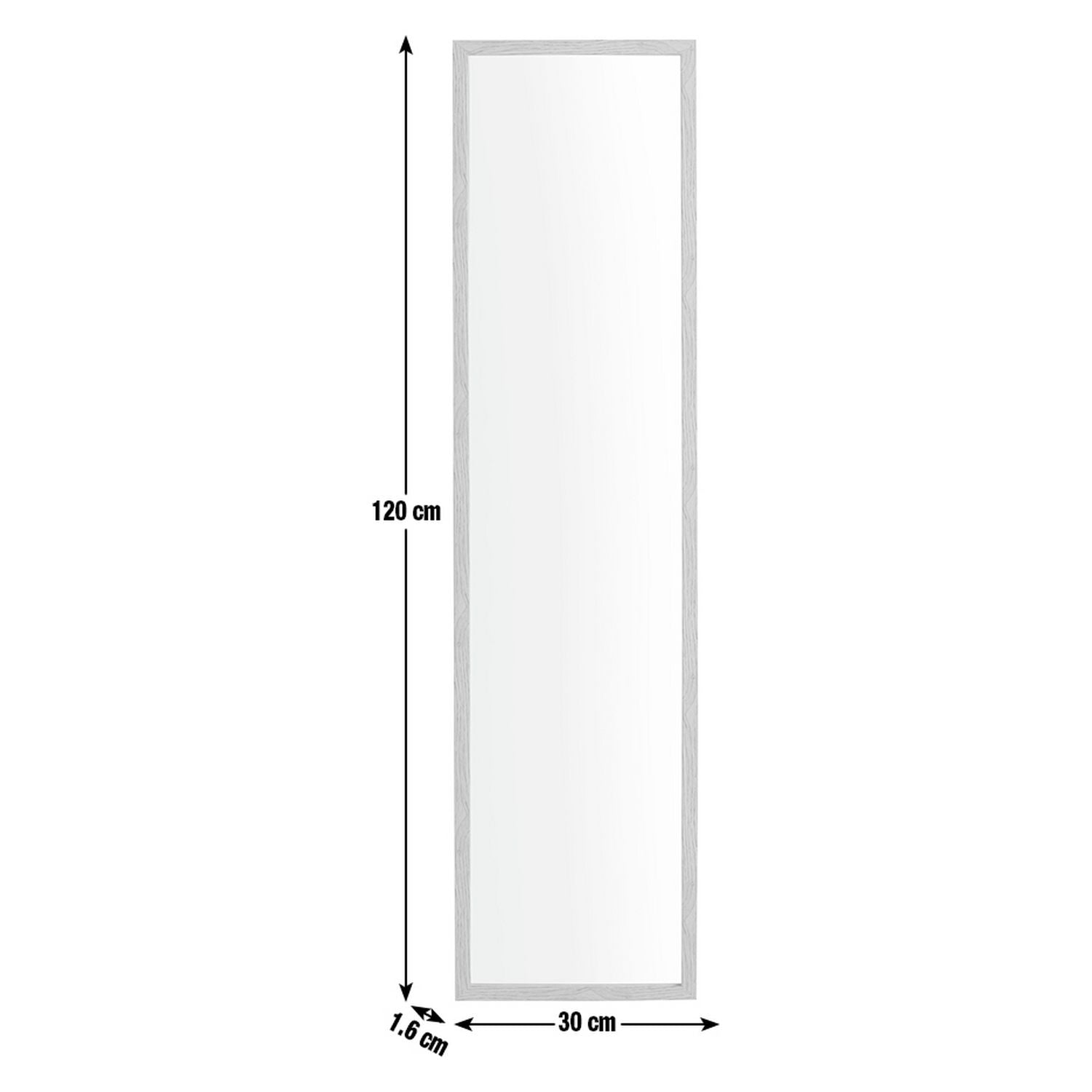 Home Essentials oak-effect wall mirror 120x30cm, UK version