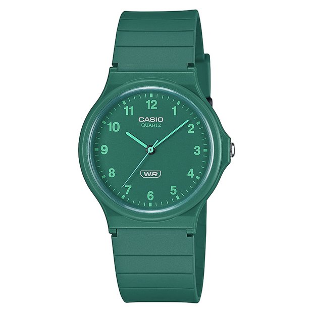 Casio Classic analogue green strap watch, UK version