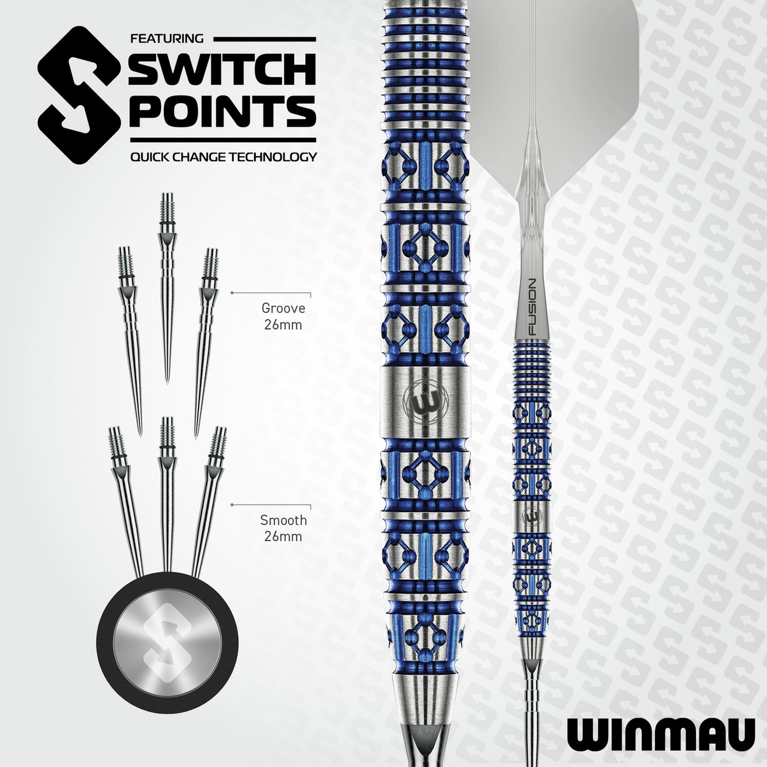 Winmau Lunaris Switchpoint 25g tungsten darts, UK version