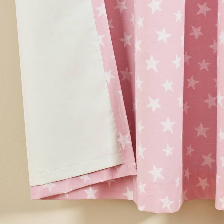 Argos Home pink star blackout curtains 168x137cm (British brand)