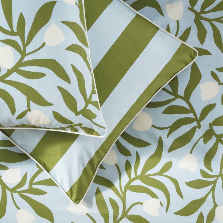 Habitat x Scion Odette cotton floral blue bedding set single, UK version
