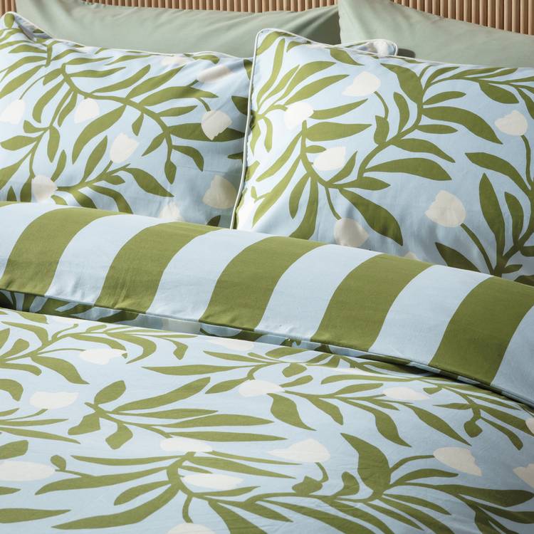 Habitat x Scion Odette cotton floral blue bedding set single, UK version
