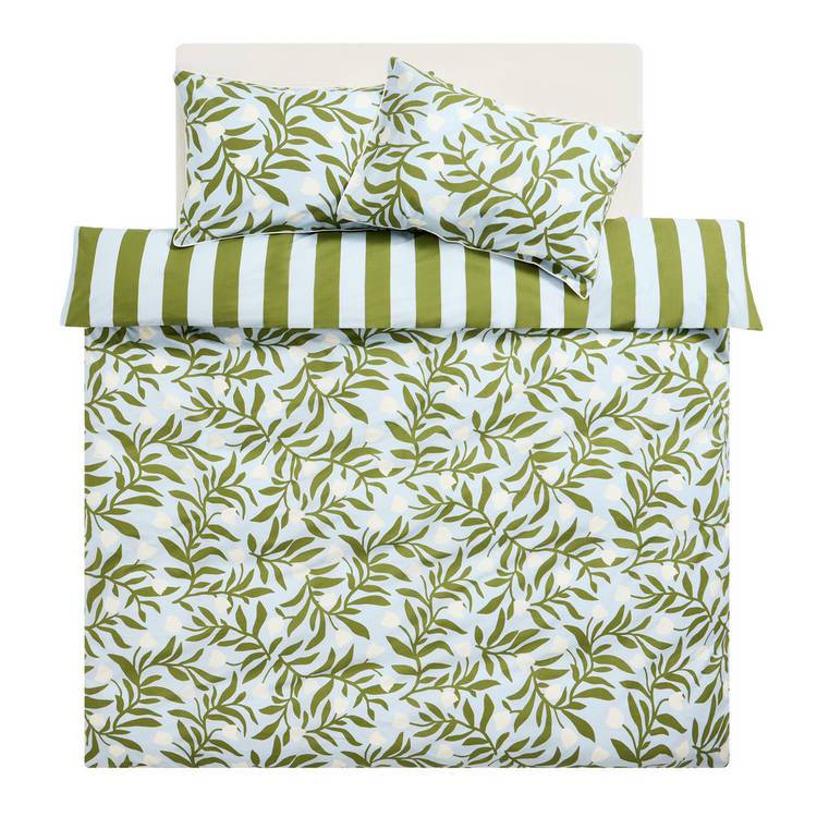 Habitat x Scion Odette cotton floral blue bedding set single, UK version