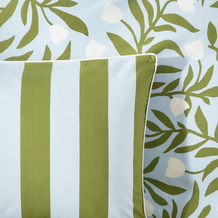 Habitat x Scion Odette cotton floral blue bedding set single, UK version