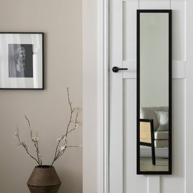 Home Essentials over the door mirror black full length, imported from the UK