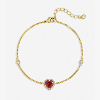 Argos Jon Richard Gold Plated Red Heart Drop Bracelet 18cm- Buy online at McGrocer