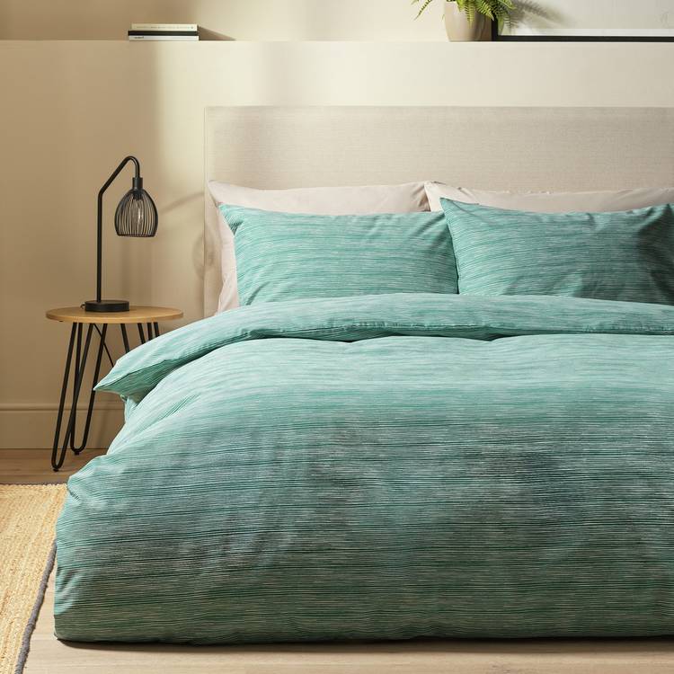 Argos Home bedding set teal stripe single - British product