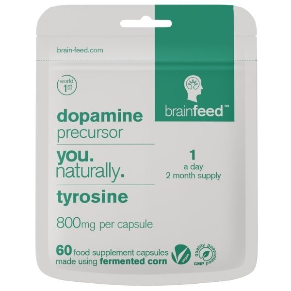 brain feed L-Tyrosine supplement 800mg 60 capsules - British product